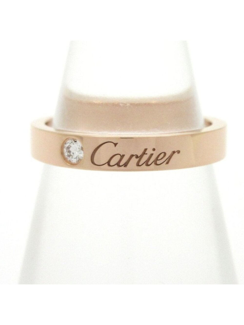 Cartier Ring 49 Engraved C de Cartier 18k Pink Gold Diamond
